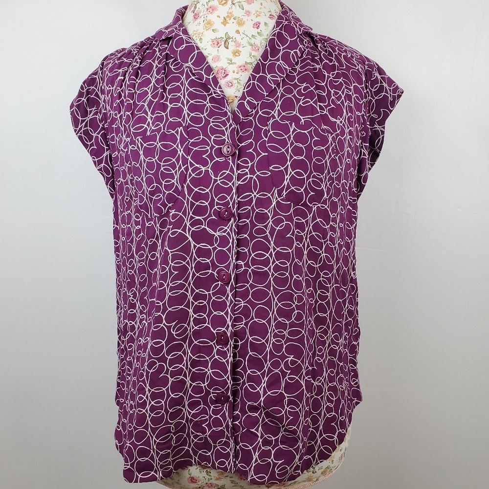 MAEVE Anthropologie women's burgundy top blouse XS